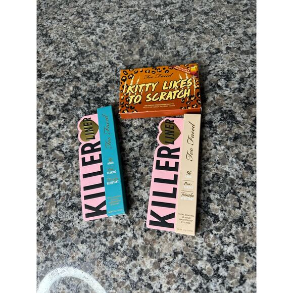 New Too Faced Makeup Lot Killer Liner Turquoise Cashmere Kitty Likes to Scratch - Picture 1 of 3